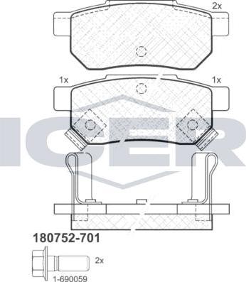 ANDEL 180752-701 - Brake Pad Set, disc brake car-mod.net