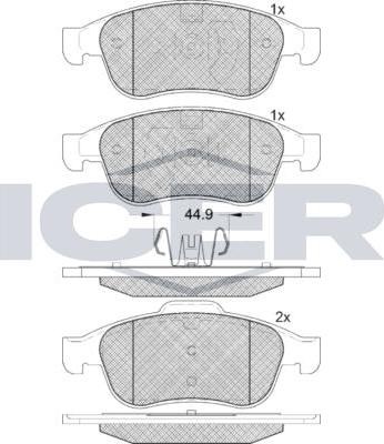 ANDEL 181915 - Brake Pad Set, disc brake car-mod.net