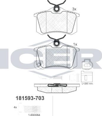 ANDEL 181593-703 - Brake Pad Set, disc brake car-mod.net