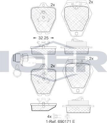 ANDEL 181691 - Brake Pad Set, disc brake car-mod.net