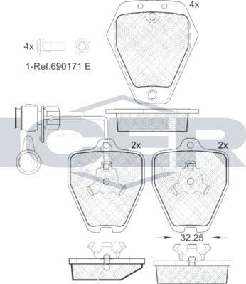 ANDEL 181693 - Brake Pad Set, disc brake car-mod.net