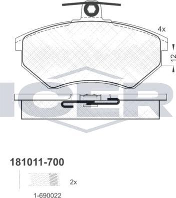 ANDEL 181011-700 - Brake Pad Set, disc brake car-mod.net