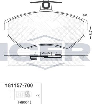 ANDEL 181157-700 - Brake Pad Set, disc brake car-mod.net