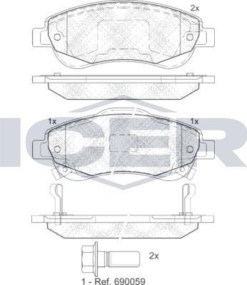 ANDEL 181887 - Brake Pad Set, disc brake car-mod.net