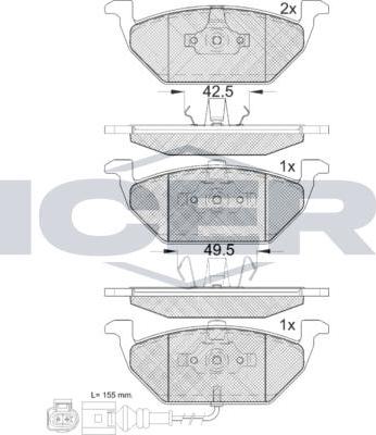ANDEL 181349 - Brake Pad Set, disc brake car-mod.net