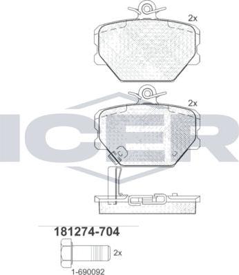 ANDEL 181274-704 - Brake Pad Set, disc brake car-mod.net
