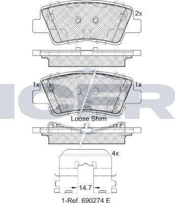 ANDEL 182036 - Brake Pad Set, disc brake car-mod.net