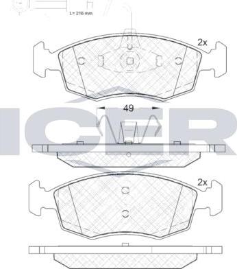 ANDEL 182033 - Brake Pad Set, disc brake car-mod.net