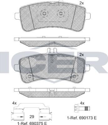 ANDEL 182145-202 - Brake Pad Set, disc brake car-mod.net