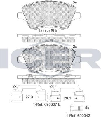 ANDEL 182108 - Brake Pad Set, disc brake car-mod.net