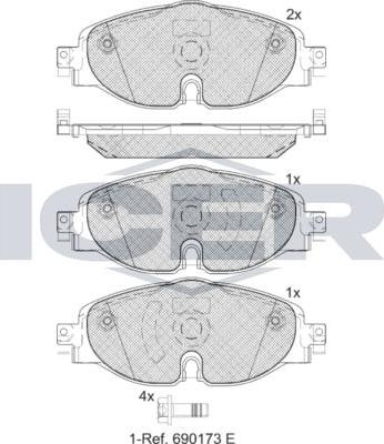 ANDEL 182111-204 - Brake Pad Set, disc brake car-mod.net