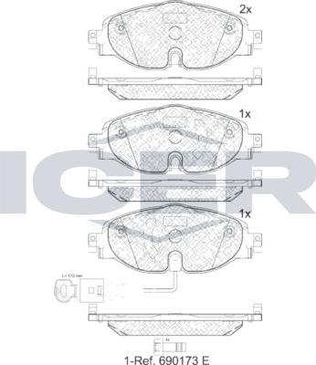 ANDEL 182111 - Brake Pad Set, disc brake car-mod.net