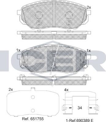 ANDEL 182244 - Brake Pad Set, disc brake car-mod.net