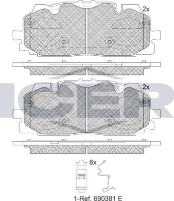 ANDEL 182254 - Brake Pad Set, disc brake car-mod.net