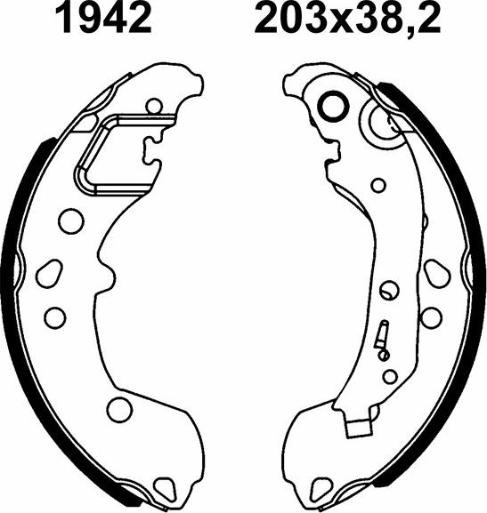 ANDEL A1942 - Drum Brake Shoe Set car-mod.net
