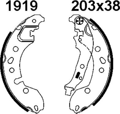 ANDEL A1919 - Drum Brake Shoe Set car-mod.net
