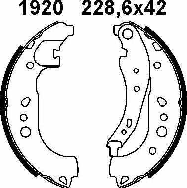 ANDEL A1920 - Drum Brake Shoe Set car-mod.net