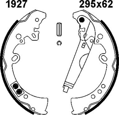 ANDEL A1927 - Drum Brake Shoe Set car-mod.net