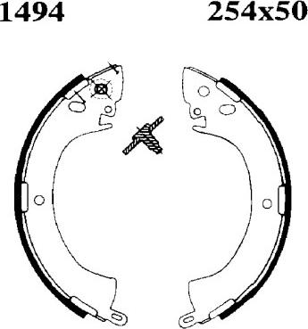 ANDEL A1494 - Drum Brake Shoe Set car-mod.net