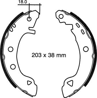 ANDEL A1496 - Drum Brake Shoe Set car-mod.net
