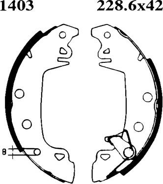 ANDEL A1403 - Drum Brake Shoe Set car-mod.net