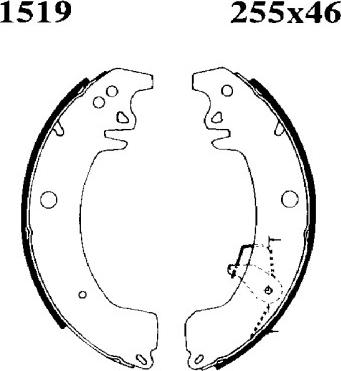 ANDEL A1519 - Drum Brake Shoe Set car-mod.net