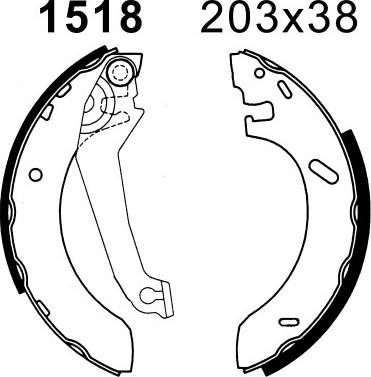 ANDEL A1518 - Drum Brake Shoe Set car-mod.net