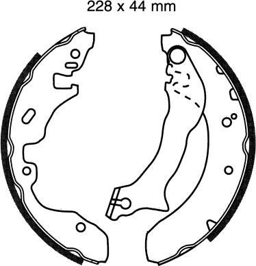 ANDEL A1585 - Drum Brake Shoe Set car-mod.net