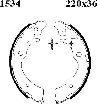ANDEL A1534 - Drum Brake Shoe Set car-mod.net