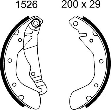 ANDEL A1526 - Drum Brake Shoe Set car-mod.net