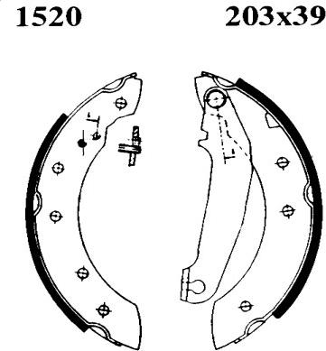 ANDEL A1520 - Drum Brake Shoe Set car-mod.net