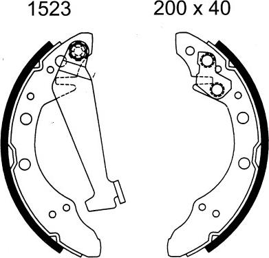 ANDEL A1523 - Drum Brake Shoe Set car-mod.net