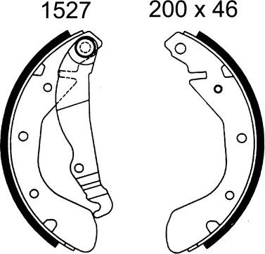 ANDEL A1527 - Drum Brake Shoe Set car-mod.net