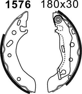 ANDEL A1576 - Drum Brake Shoe Set car-mod.net