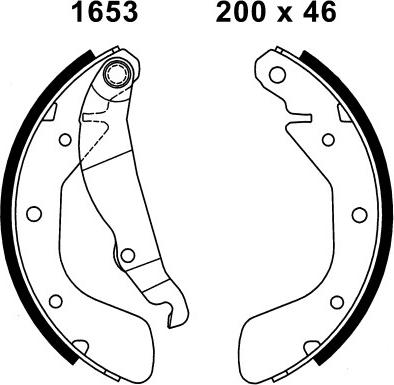 ANDEL A1653 - Drum Brake Shoe Set car-mod.net