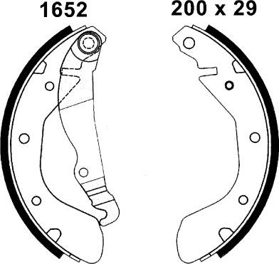 ANDEL A1652 - Drum Brake Shoe Set car-mod.net