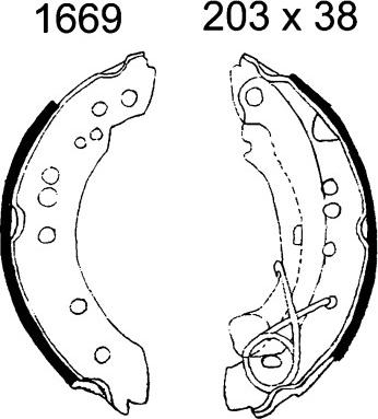 ANDEL A1669 - Drum Brake Shoe Set car-mod.net