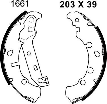 ANDEL A1661 - Drum Brake Shoe Set car-mod.net