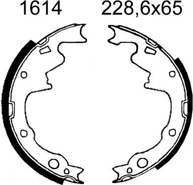 ANDEL A1614 - Drum Brake Shoe Set car-mod.net