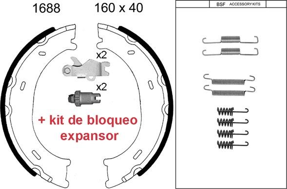 ANDEL A1688KC - Brake Shoe Set, parking brake car-mod.net