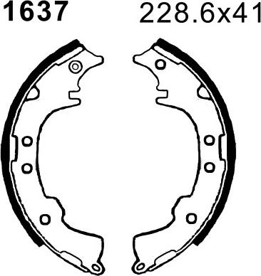 ANDEL A1637 - Drum Brake Shoe Set car-mod.net