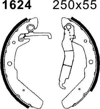 ANDEL A1624 - Drum Brake Shoe Set car-mod.net
