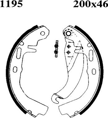 ANDEL A1195 - Drum Brake Shoe Set car-mod.net