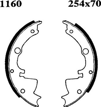 ANDEL A1160 - Drum Brake Shoe Set car-mod.net