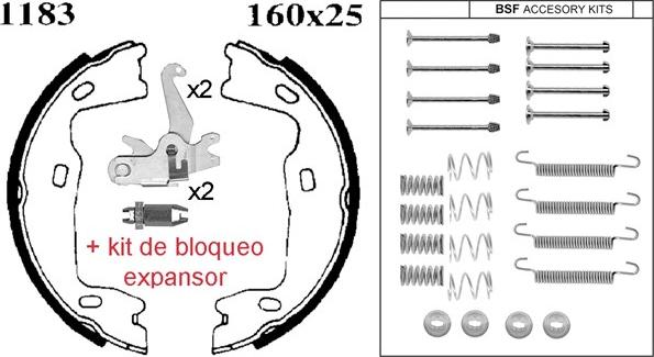 ANDEL A1183KC - Brake Shoe Set, parking brake car-mod.net