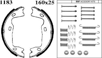 ANDEL A1183K - Brake Shoe Set, parking brake car-mod.net