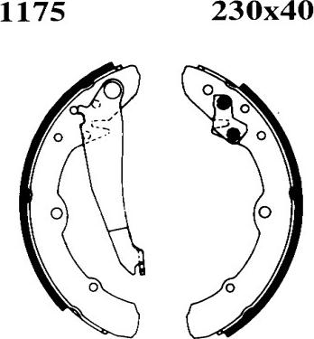 ANDEL A1175 - Drum Brake Shoe Set car-mod.net