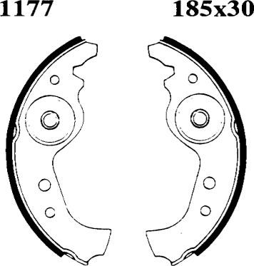 ANDEL A1177 - Drum Brake Shoe Set car-mod.net