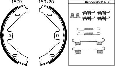 ANDEL A1809K - Brake Shoe Set, parking brake car-mod.net