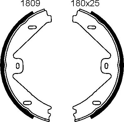 ANDEL A1809 - Brake Shoe Set, parking brake car-mod.net